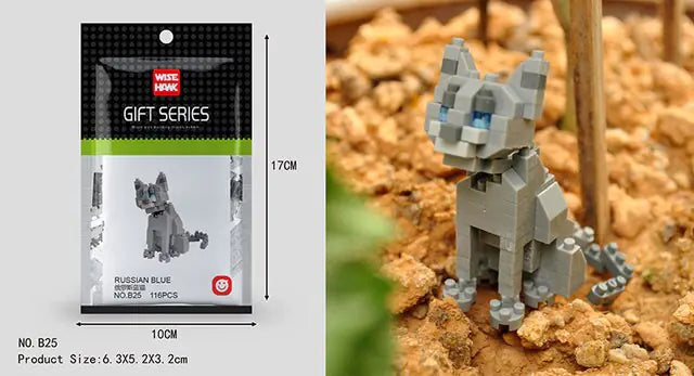 Mini 3D Animal Building Blocks Set – Creative & Educational Brick Models for Kids | Build Dogs, Cats, Birds, Wolves & More