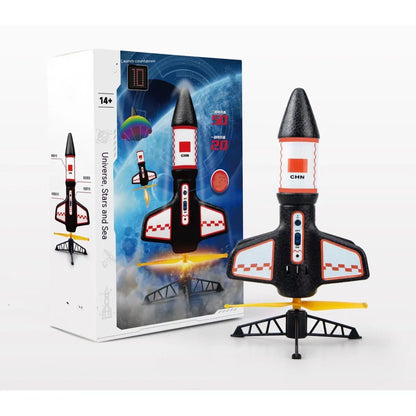 Kids Electric Rocket Launcher Space Exploration Toy with Parachute Outdoor Rocket Model