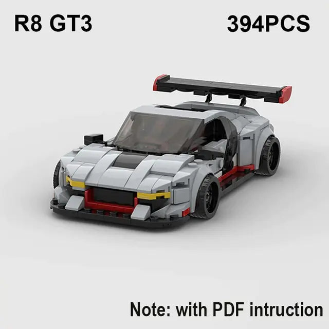 MOC RS6 Avant, R8 GT3, RS7 Speed Sports Car Building Blocks Set – Ultimate Racing Brick Model Kit for Enthusiasts & Future Engineers