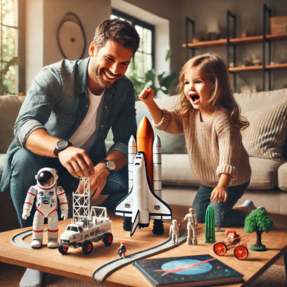 Space Exploration STEM Toy Set – Astronaut Figures, Space Shuttle, Rover, Scooter, and Satellite for Kids Aged 7 and Up