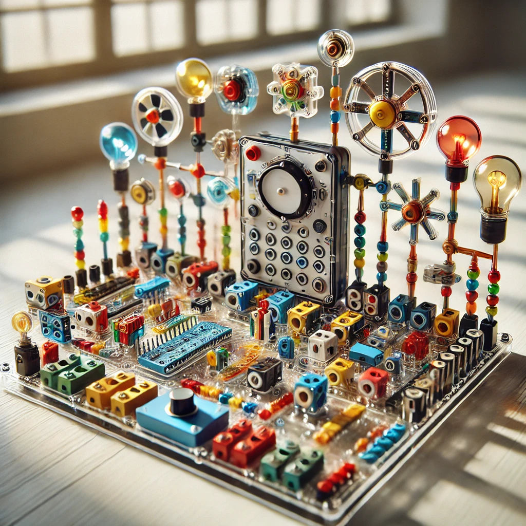 Electronic Building Blocks Kit – 56-Piece STEM Circuit Set with 2,000+ Assembly Possibilities | Interactive Learning for Kids