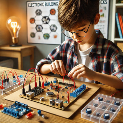 Electronic Building Blocks Kit – 56-Piece STEM Circuit Set with 2,000+ Assembly Possibilities | Interactive Learning for Kids
