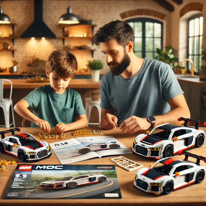 MOC RS6 Avant, R8 GT3, RS7 Speed Sports Car Building Blocks Set – Ultimate Racing Brick Model Kit for Enthusiasts & Future Engineers