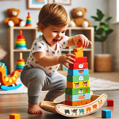 Animal Balance Building Blocks Game – Montessori-Inspired Stacking Fun