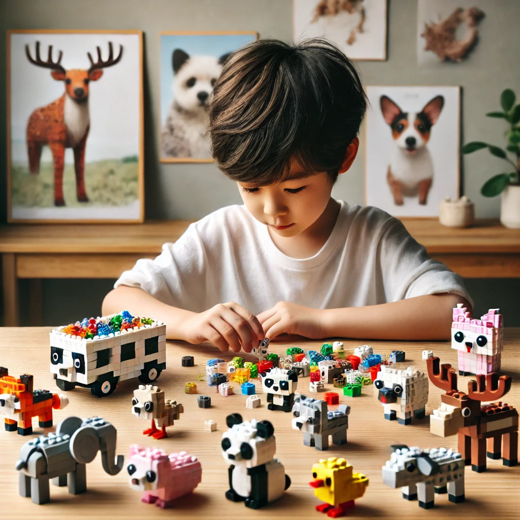 Mini 3D Animal Building Blocks Set – Creative & Educational Brick Models for Kids | Build Dogs, Cats, Birds, Wolves & More