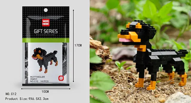 Mini 3D Animal Building Blocks Set – Creative & Educational Brick Models for Kids | Build Dogs, Cats, Birds, Wolves & More