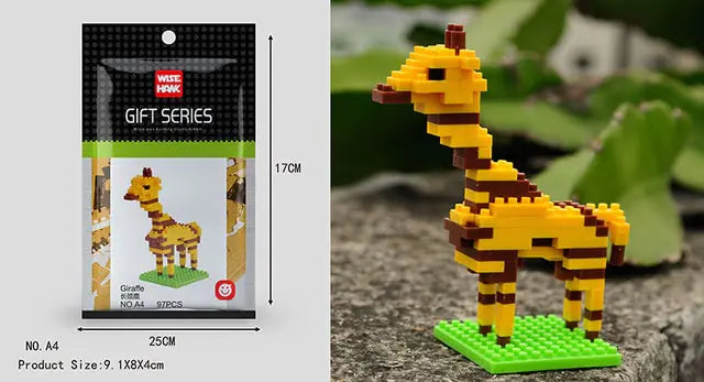 Mini 3D Animal Building Blocks Set – Creative & Educational Brick Models for Kids | Build Dogs, Cats, Birds, Wolves & More