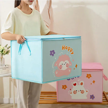 FoldaFun Animal Cube Organizer™ – 120L Collapsible Storage Bin for Toys, Clothes & More | Cute & Durable Canvas Design