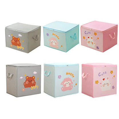 FoldaFun Animal Cube Organizer™ – 120L Collapsible Storage Bin for Toys, Clothes & More | Cute & Durable Canvas Design