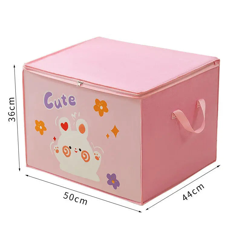 FoldaFun Animal Cube Organizer™ – 120L Collapsible Storage Bin for Toys, Clothes & More | Cute & Durable Canvas Design