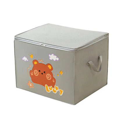 FoldaFun Animal Cube Organizer™ – 120L Collapsible Storage Bin for Toys, Clothes & More | Cute & Durable Canvas Design