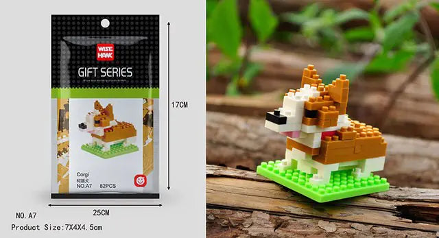 Mini 3D Animal Building Blocks Set – Creative & Educational Brick Models for Kids | Build Dogs, Cats, Birds, Wolves & More