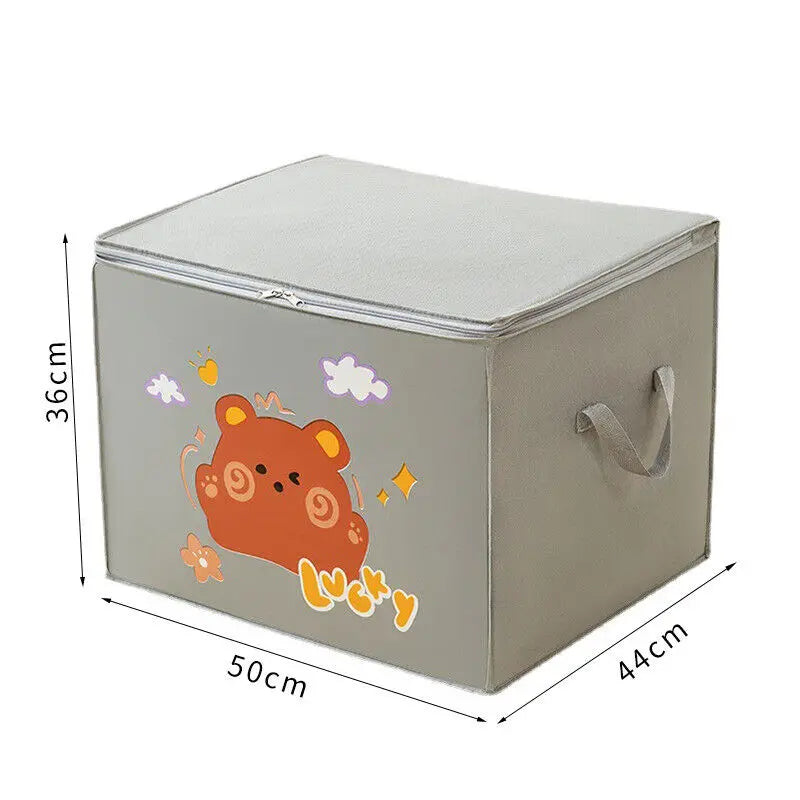 FoldaFun Animal Cube Organizer™ – 120L Collapsible Storage Bin for Toys, Clothes & More | Cute & Durable Canvas Design