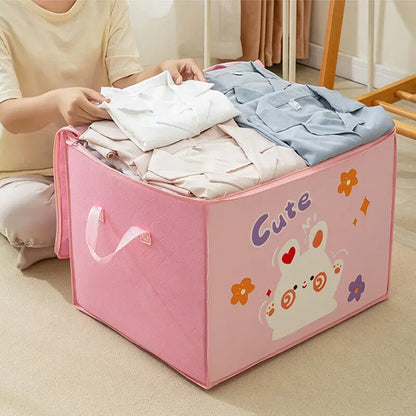 FoldaFun Animal Cube Organizer™ – 120L Collapsible Storage Bin for Toys, Clothes & More | Cute & Durable Canvas Design