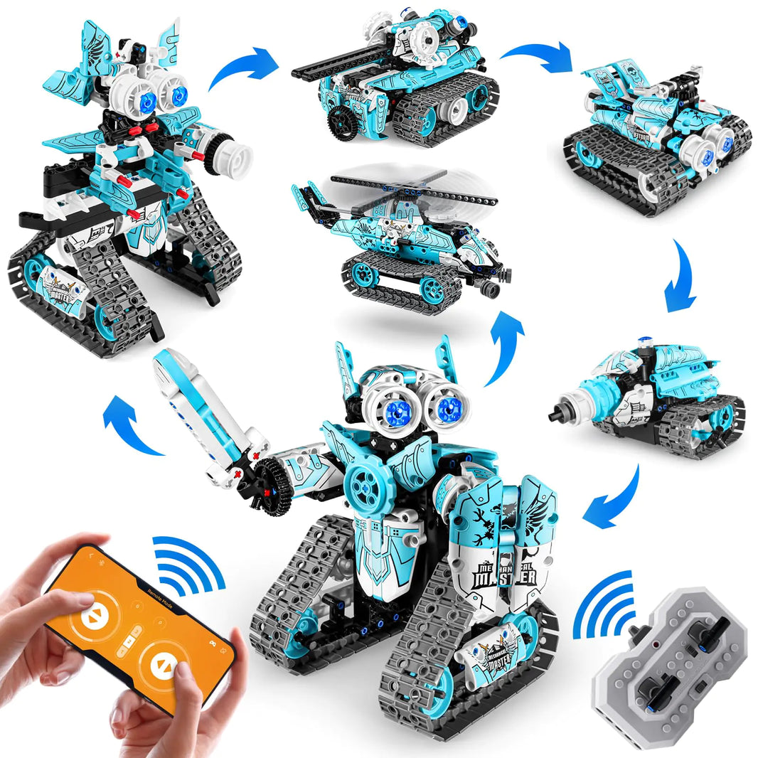 6-in-1 STEM Robot Building Kit – Remote & App-Controlled Educational Robotics Set for Kids Aged 6-12