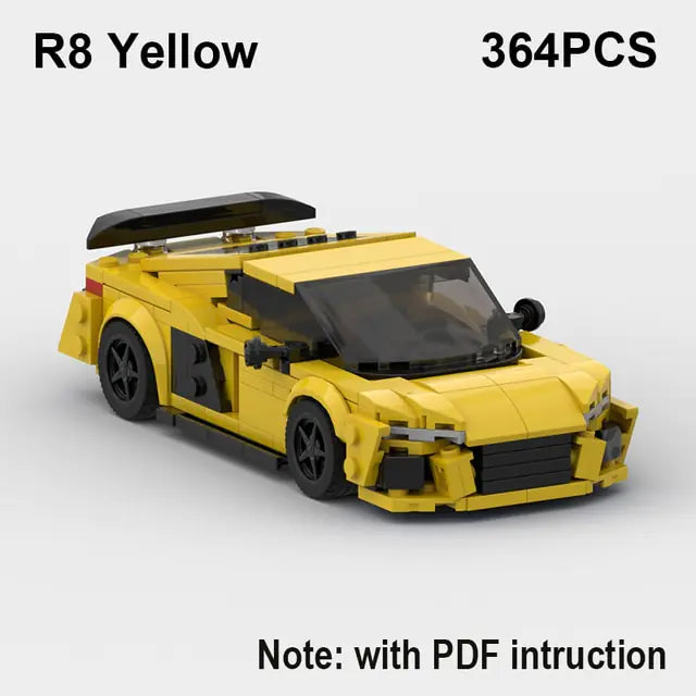 MOC RS6 Avant, R8 GT3, RS7 Speed Sports Car Building Blocks Set – Ultimate Racing Brick Model Kit for Enthusiasts & Future Engineers