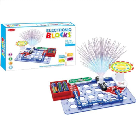 Electronic Building Blocks Kit – 56-Piece STEM Circuit Set with 2,000+ Assembly Possibilities | Interactive Learning for Kids