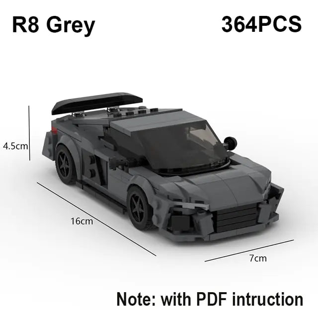 MOC RS6 Avant, R8 GT3, RS7 Speed Sports Car Building Blocks Set – Ultimate Racing Brick Model Kit for Enthusiasts & Future Engineers