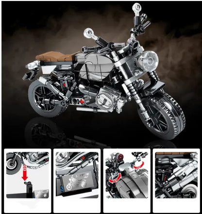 Kids' Motorcycle Building Block Model Kit